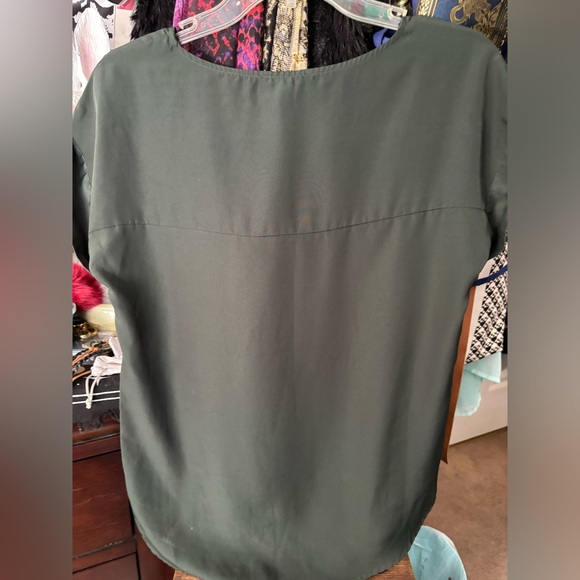 Olive Green Semi Sheer Top - Picture 3 of 6
